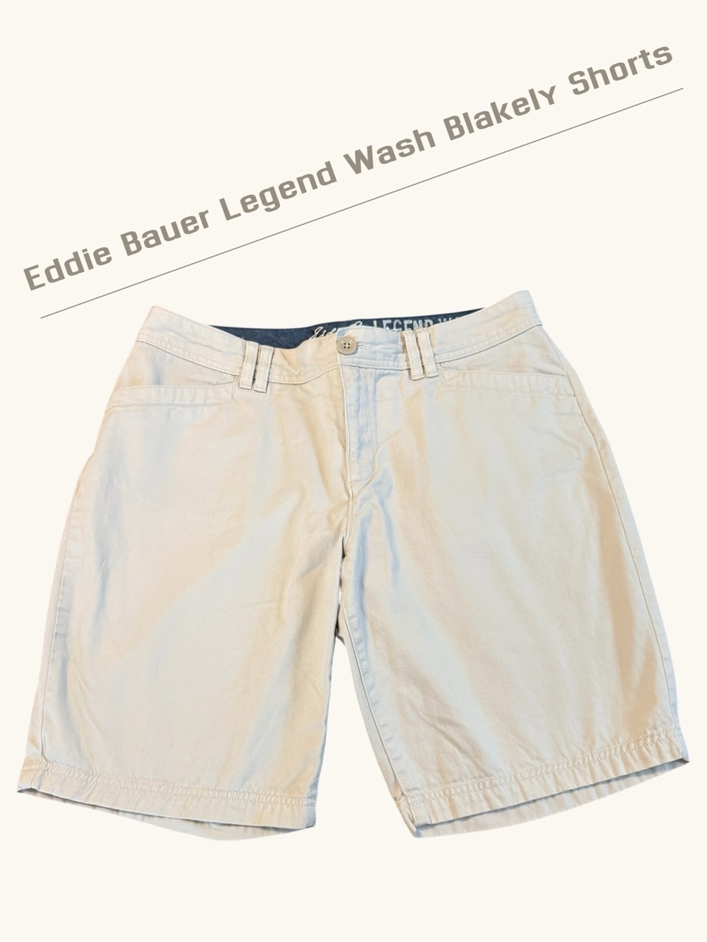 🌼Eddie Bauer Light Khaki Flat-Front Shorts